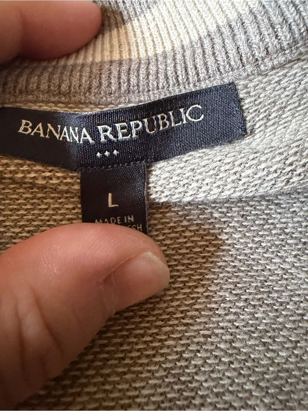 Banana Republic Men's Zip-Up Sweater Jacket in Taupe Brown